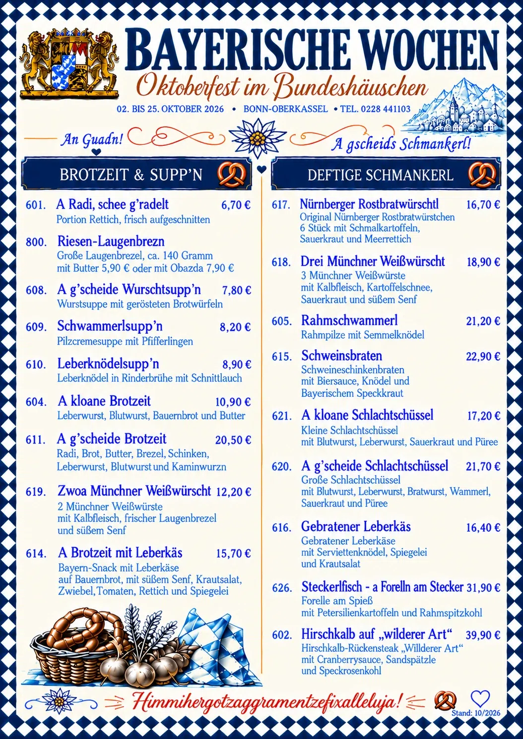 Speisekarten – Bild